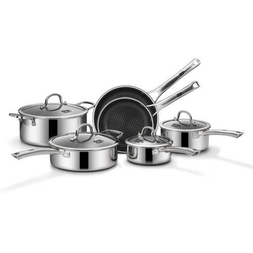 SNOWCLAD 10-Piece Hybrid Stainless Steel Cookware Set